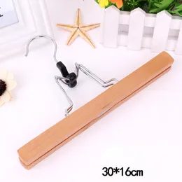 Natural Wood Dress Clip Pants Hanger Clip Seamless Slip-resistant Wooden Clothing Store Display Storge Hanger Rack