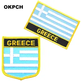 Gratis frakt Grekland sjunker broderi iron på plåster 2st per uppsättning pt0191-2