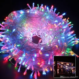 10m 20m 30m 50m LED String Lights EU UE Plug Wakacyjny Party Drzewo Dekoracji Wróżki Światła Boże Narodzenie Lampa 110 V 220 V RGB Ciepłe białe