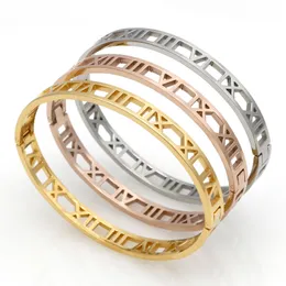 Fashion Silver Stainless Steel Shackle Roman Bracelet Jewelry Rose Gold Bangles Bracelets For Women Love Bracelet 1IZ2