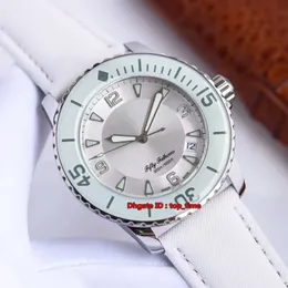 Best Watch Fifty Fathoms 45mm Cal.1315 Automatic Womens Watch 5015-1127-52 Stainless Steel White Dial Leather Strap Gents Watches