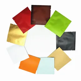 100pcs / parti 8 * 8cm Färgglada aluminiumfolie Förpackningspåse MyLar Mini Crafts Party Gåvor Förvaringspåsar Snack Tea Nötter Värmeförseglingspaket