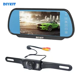 DIYKIT 7" LCD Rear View Mirror Monitor Car Monitor + IR Night Vision Car Camera Parking Assistance System Kit