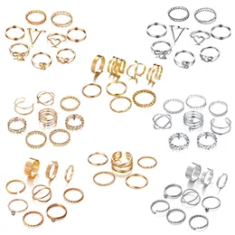 Om mig 30st / set vintage punk guld ring uppsättning för kvinnor män mode retro antika finger ring mode party smycken mycket 2019 ny