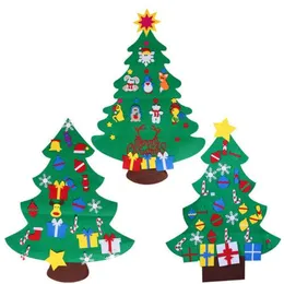 Fashion DIY Felt Christmas Tree with Decorations Door Wall Hanging Kids Educational Gift Xmas Tress 6PCS