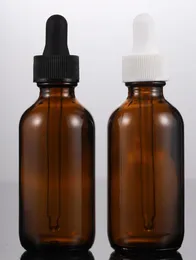 720pcs / mycket Amber 30ml glasflaskor med dropper 1 oz brun kosmetiska förpackningsbehållare flytande oljekonflaska