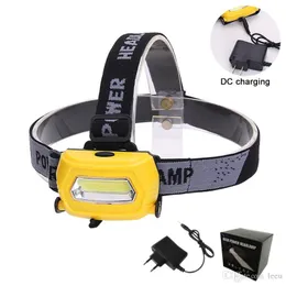 Przenośne Mini 3 Tryby Wodoodporna Cob LED Headlamp Outdoor Reflektor Latarka Lanterna Oświetlenie na Night Ride DC DC Ładowanie