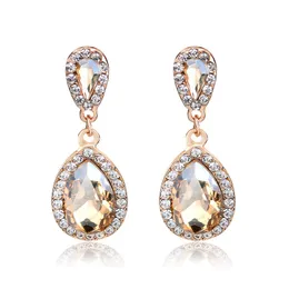 Bling Bling Rhinestone Waterdrop Earring Women Rhinestone Waterdrop Stud Earring Gift for Love Wedding Jewelry Accessories