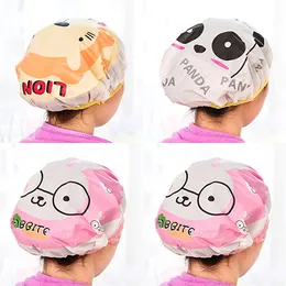 Moda Cute Bath Shower Cap Cute Cartoon Koronki Krawędzi Wodoodporna Kapka prysznicowa Anti-Soot Shampoo Cap