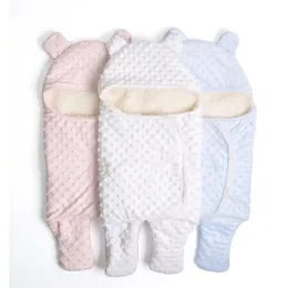 Fleece baby filt nyfödd baby swaddle wrap mjuk vinter sängkläder som tar emot filt manta bebes sovsäck 0-18m nyfödda