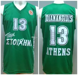 Dimitris Diamantidis #13 Retro Jersey Baloncesto Europeo Retro Basketball Jerseys Mens Ed Custom Any Number Name