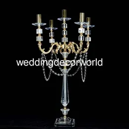 Neuer Stil, goldener Blumen-Kerzenhalter, Arrangement-Ständer für Tisch-Hochzeits-Mittelstücke, Dekor 1087