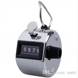 Krom Hand Tally Counter 4-siffrigt nummer Clicker Golf Silver