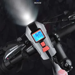 Bicycle LED Light with Odometer Display Bike Bell Bicycle Horn USB Rechargeable Bike Front Rear Lights Set for MTB/Road
