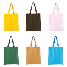 Colorful Blank pattern Canvas Shopping Bags Eco Reusable Foldable Shoulder Bag Handbag Tote Cotton Tote Bag Wholesale Custom logo LX1245