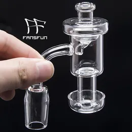 Set TERP Slurper Próżeczkowy Dymny Quartz Banger + Carb Cap OD 25mm dla Dab Rigs Fogah Bongs 10mm 14mm 18mm