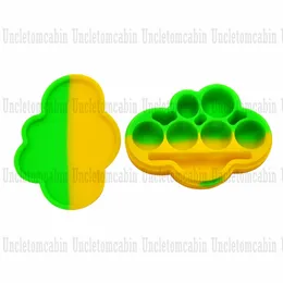 Non-Stick FDA Silikonförvaring Krukor Essential Slick Olja Stor kapacitet 6 + 1 Silikon Vax Oljekoncentrat Container Container Tillbehör