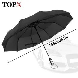 Business Windproof 3 składane automatyczny parasol deszczowy Kobiety Auto Luksusowy prezent Duże parasole deszcz dla mężczyzn 10K Parasol Travel