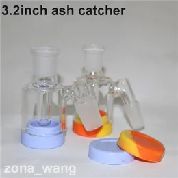 Bongos de vidro de vidro de cachimbo de vidro cinzas a coletores de 14 mm de 18 mm de espessura Pyrex Bubbler Catcher 45 90 graus Os tubos de água Ashcatcher