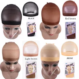2pcs pack Hair Mesh Wig Cap Hair Nets Stretchable Unisex Elastic dome cap free size factory direct sale