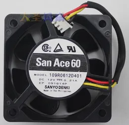 SANYO 109R0612D401 12V 0.21A 60*60*25mm 3 Wire Heat Dissipation Fan