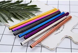 500pcs 21.5cm 12mm Stainless Steel Straws Bubble Tea Extra Wide Diameter 12mm Reusable Juice Drinking Straw Metal Colorful
