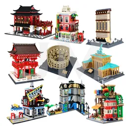 세계 건축물 빌딩 블록 로마 콜로세움 Flatiron Brandenburg 게이트 가든 커피 Wange City Bricks Education 크리스마스 선물 어린이를위한 생일 축하