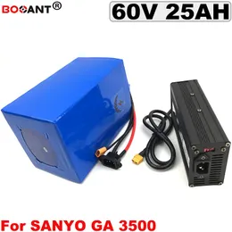 60V 25ah E-Bike Lithium Batteri för original Sanyo 18650 Cell Electric Scooter Batteri 60V för BAFANG BBSHD 2000W 3000W Motor