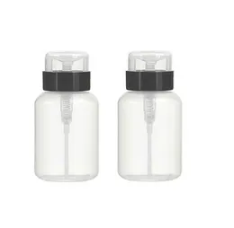 Empurre para baixo Esvaziar bloqueável bomba Dispenser Bottle para Nail Polish e Removedor de maquiagem, 200 ml (6,8 onças), Cap Top Preto