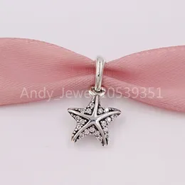 Andy Jewel Authentic 925 Sterling Silver Beads Tropical Starfish Clear Cz Charms Fits European Pandora Style Jewelry Bracelets & Necklace 390403CZ