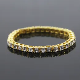Top Hip Hop Diamond Bracelet Gold Plated Bling Bling 1 Row Iced Out Cz Bracelets Top Fashion