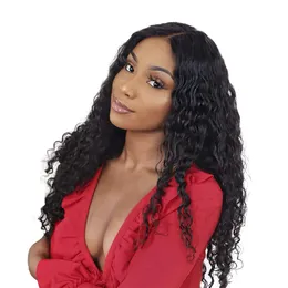 Deep Curly Human Hair Wig with Pre Plucked Natural Hairline 360 lace fronal wigs Brazilian Remy (16'', 130% Density)