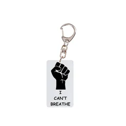 Jag kan inte andas nyckelring Fashion Key Ring Black Lives Matter Letter Printed Acrylic Key Chain Party Favor OOA8050