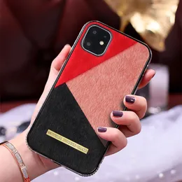 Luksusowa moda Ciepłe futro miękkie TPU Case dla iPhone 11 Pro Max XR XS Max X Bling Diamond Fur Cover Pokrywa telefonu dla iPhone 8 7 6 6S Plus