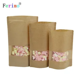 100pcs Self Seal Zipper Plastic Retail Packaging Pack Kraft Paper Bag Ziplock Zip Lock Storage Bags Package Kitchen Supplies