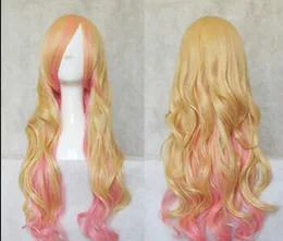 PARRUCCA Spedizione gratuita Sheryl Nome Macross Frontier F Parrucca del costume cosplay di colore rosa della miscela dell'oro