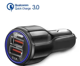 Ładowarka samochodowa QC3.0 Szybka ładowarka Dual 2 Port USB Fast Car Charger CE FCC RoHS certyfikowany dla Samsung Samsung Huawei Tablet