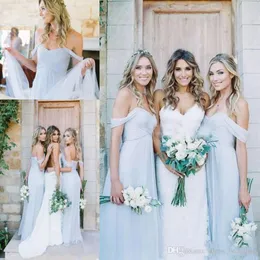 Blue Mermaid Baby Bridesmaid Dresses Off Shoulder Convertible Formal Maid of Honor Wedding Guest Dress Robes De Demoiselle D'honneur moiselle