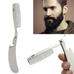 Pente de cabelo novo conjunto de pente dobrável de aço inoxidável dedicado para homens mini pente de bolso ferramenta de cuidado de barba conveniente e use escova de cabelo xb1