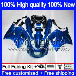 Corpo per KAWASAKI ZZR 1100 CC ZX-11R 1990 1991 1992 205MY.62 ZX 11R ZZR1100 ZX11 R ZZR-1100 ZX-11 R ZX11R 90 91 92 Fiamme blu Carenatura