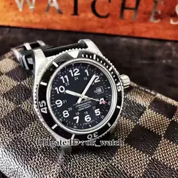 Wysoka jakość Tanie Supercean A17365C9 / BD67 / 225S / A18S.1 Mężczyzna Automatyczny zegarek Silver Case Czarny Dial Pasek Gumowy 45mm Gents Nowe zegarki