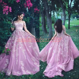 Exquisite Floral Arabic Evening Dresses Plus Size Lace Off The Shoulder Party Pageant Formal Said Mhamad Prom Gowns robe de soirée