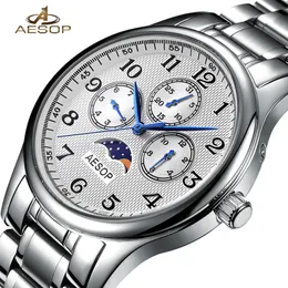 Aesop Man Fashion Watch Mężczyźni Luksusowy Tydzień Sapphire Kryształ Męski Kwarcowy Wristwatch Wristwatch Mężczyzna Zegar Mężczyźni Zegarki Relogio Masculino