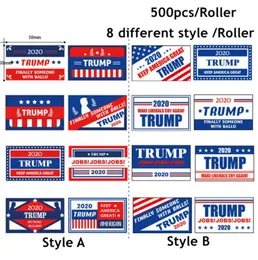 Trump enfrenta autocolantes Presidente Donald Trump remendo face Manter 500pcs / rolo América grande adesivo Roupa Adesivos Decorativos LJJO7655