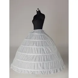 6 Hoops Petticoat na suknię balową suknie ślubne bez tkaniny regulowana talia Crinoline Sukienka Bridal Underskirt AL2162261V