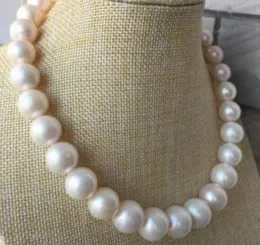 Envío Gratis Szlachetny Joyería 12-14mm Agua Dulce Natural Collar de Perlas Blancas