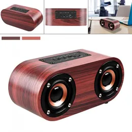 Q8 Double Horn 4.2 Bluetooth Wireless Speaker Support AUX Cable Connection and TF Card Playback for Smartphone /Tablet PC / MP3 Wooden