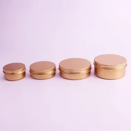 50g 60g 100g Empty Gold Aluminum Container Cosmetics Cream Ointment Solid Perfume Metal Can Jar Tea Pot NO341