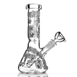 Bong Luminous beaker pipe glass water pipes thick with 14mm down stem bowl smoking accessories