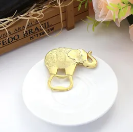 200pcs/lot Lucky Golden Elephant Bottle Opener Gold Wedding Favors Party Giveaway Gift For Guest SN2055